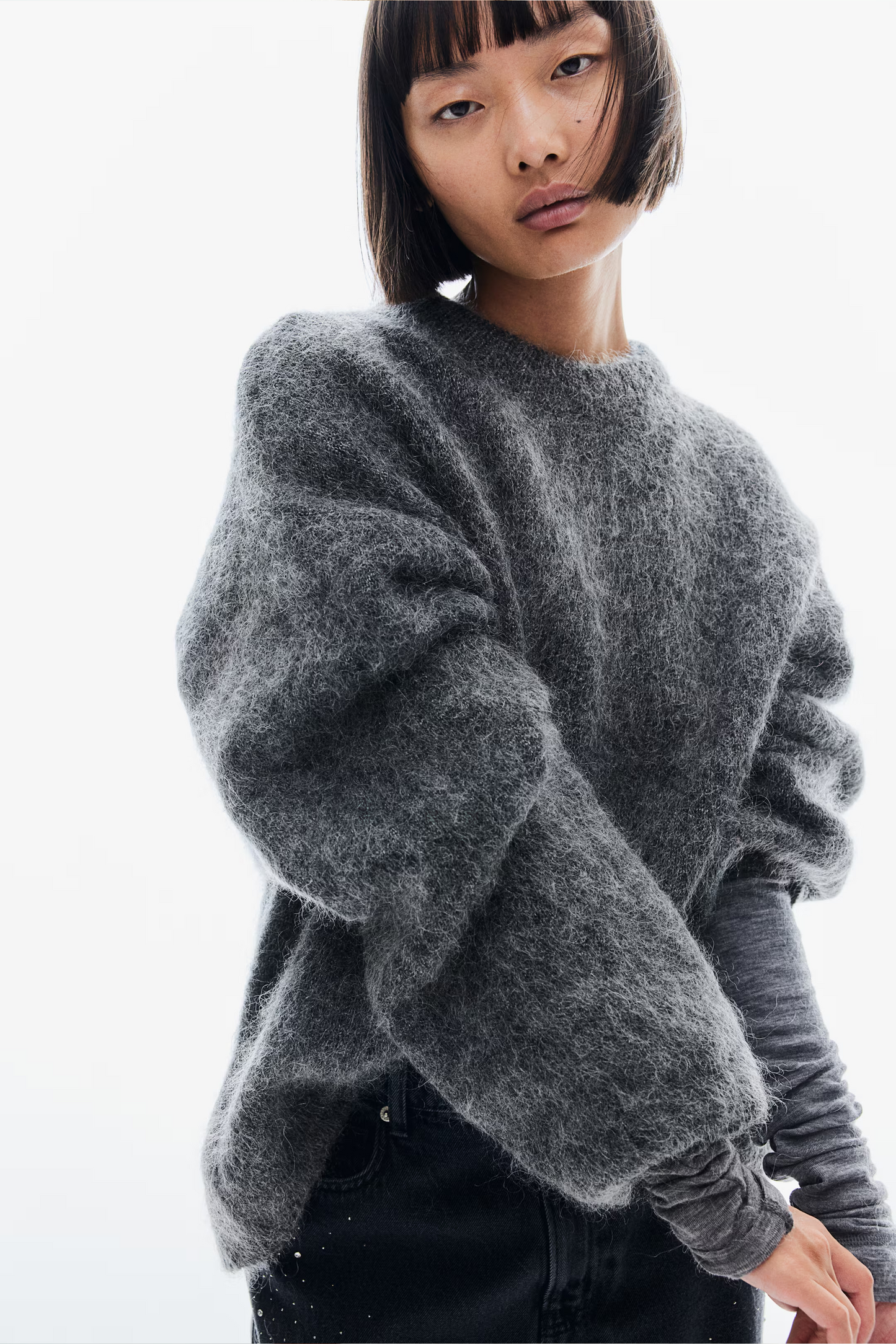 Oversized mohair-blend jumper