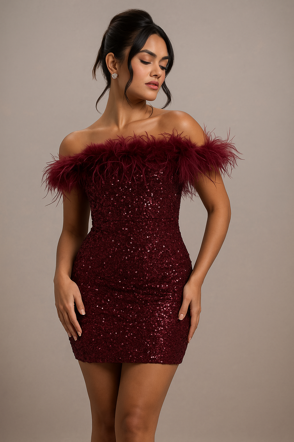 Berry Lit Sequin Mini Dress