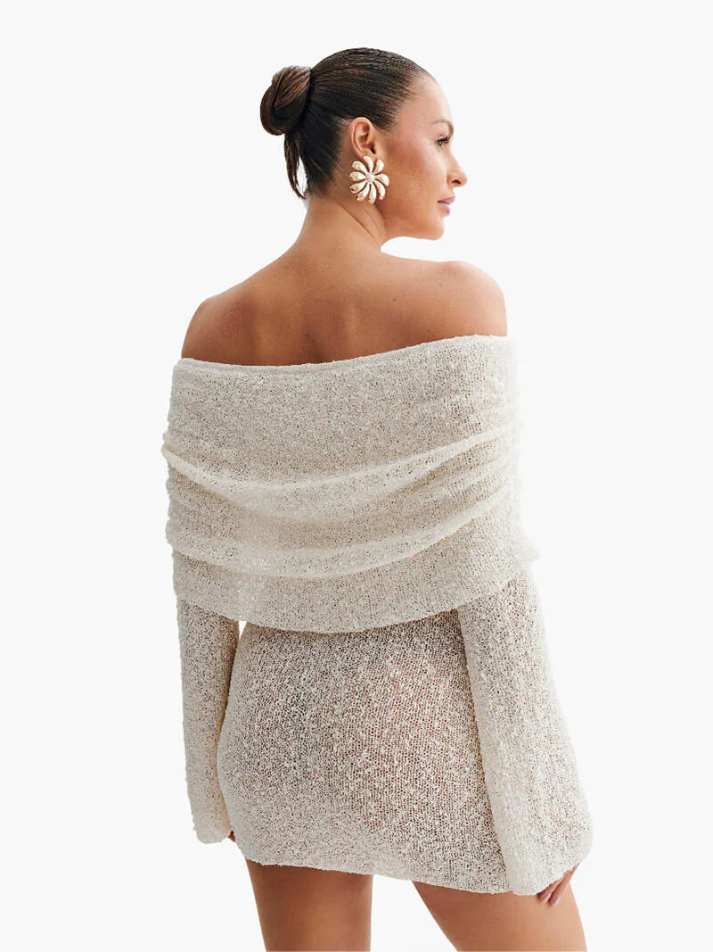 Snowdrift Sheer Knit Mini