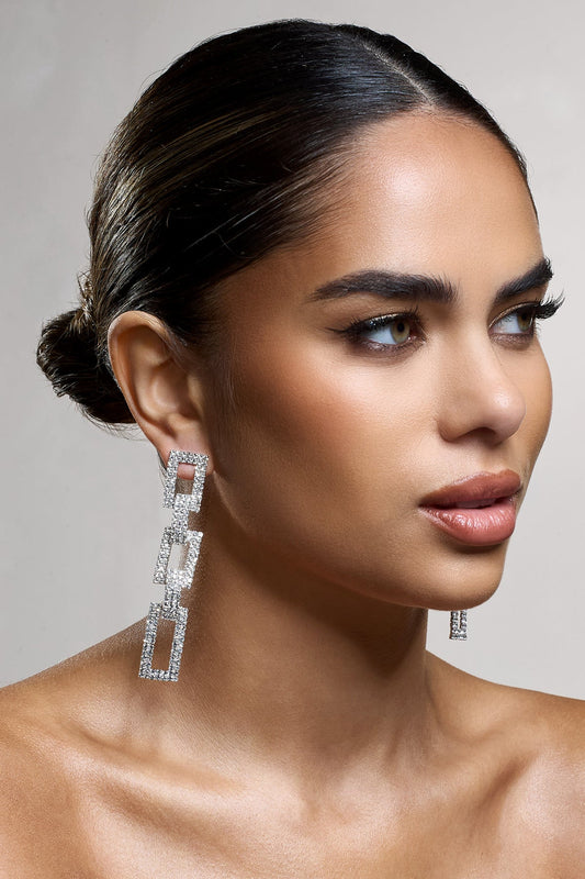 Bond Diamante Chain Dangle Earrings